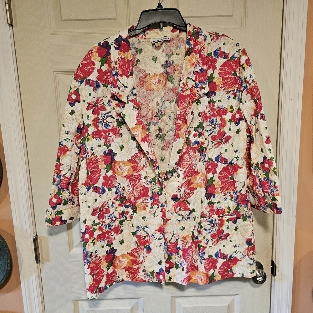 Vintage Floral Cottagecore Plus Size Blazor